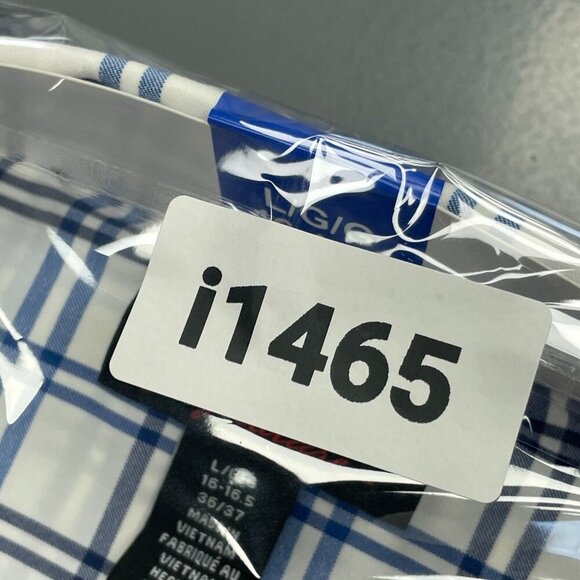 NEW Kirkland Signature Men's L Performance Sport Dress Shirt Blue/White Plaid - Picture 8 of 8